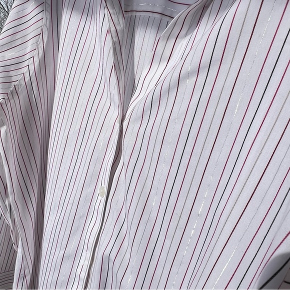 Eddie Bauer Stretch Wrinkle Resistant Striped Long Sleeve Blouse Size XL - Picture 3 of 10